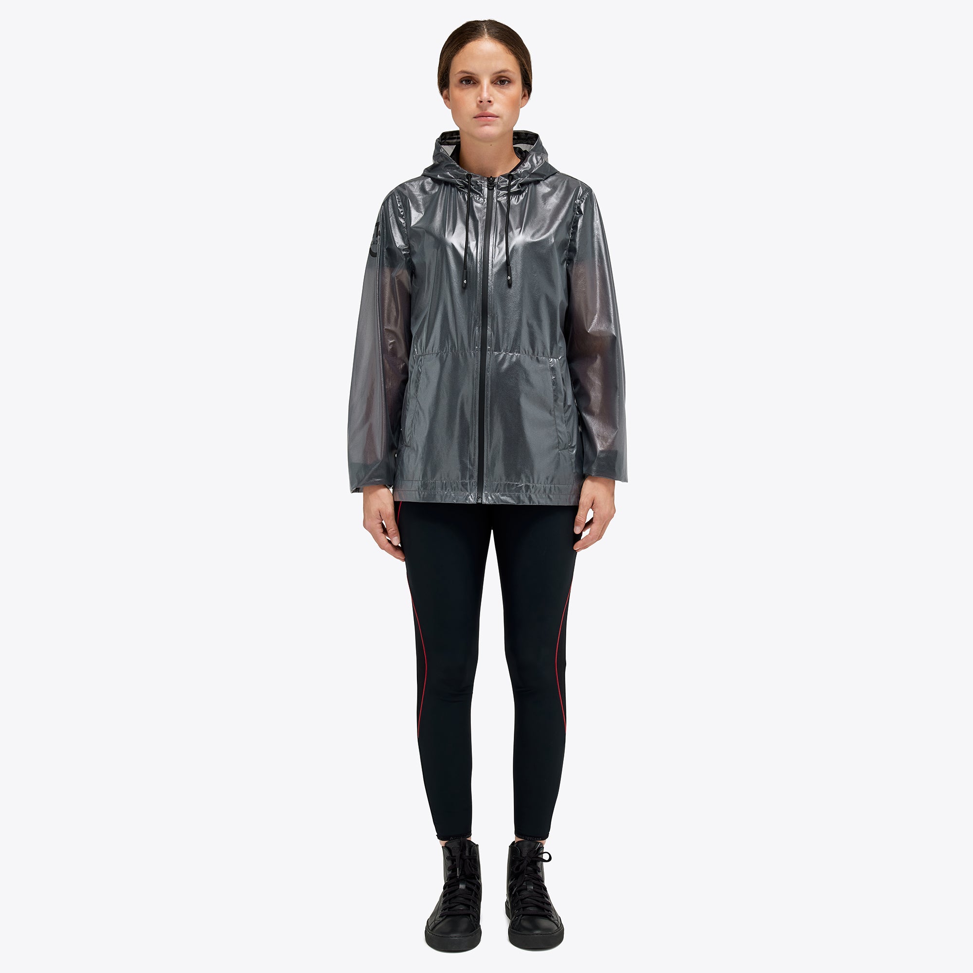 Metallic sales rain jacket