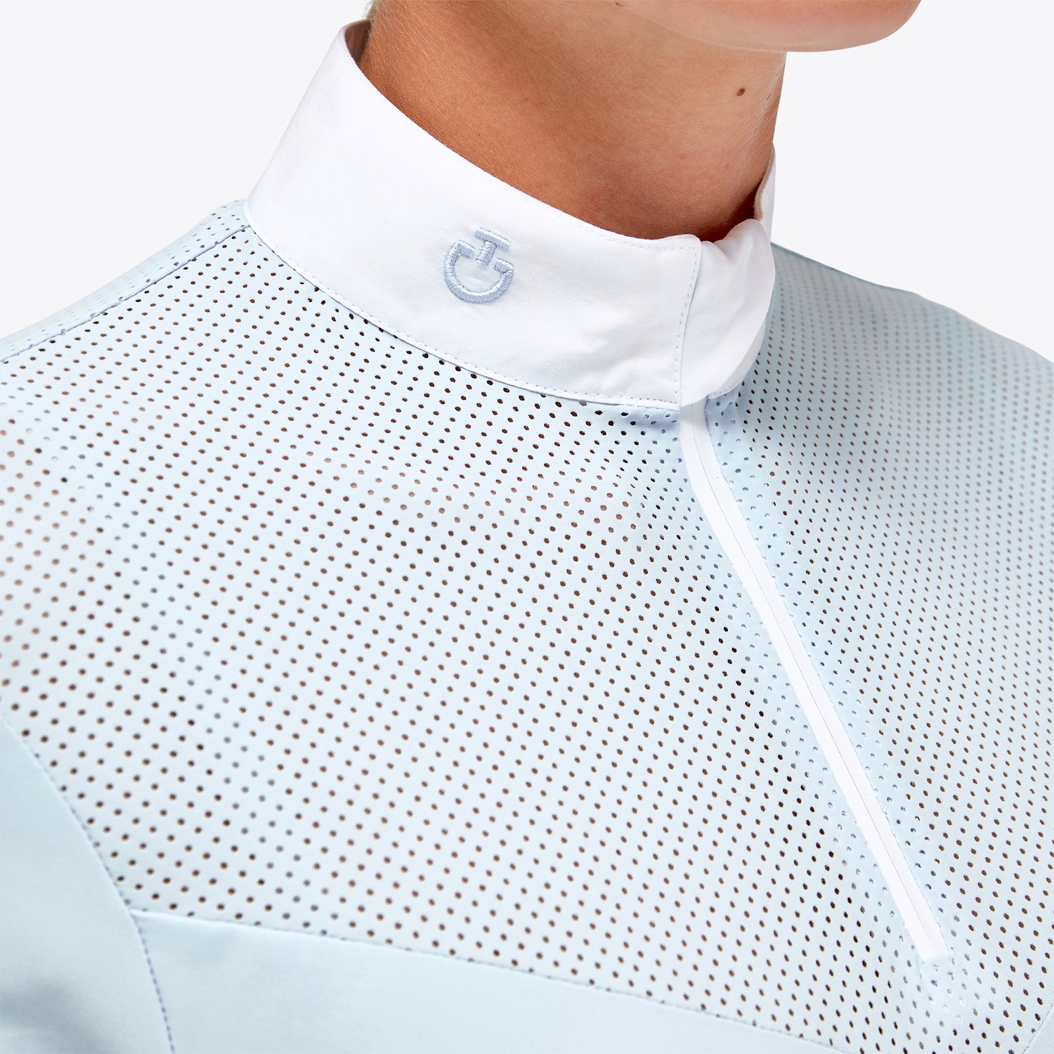 Perforated equestrian summer show shirt