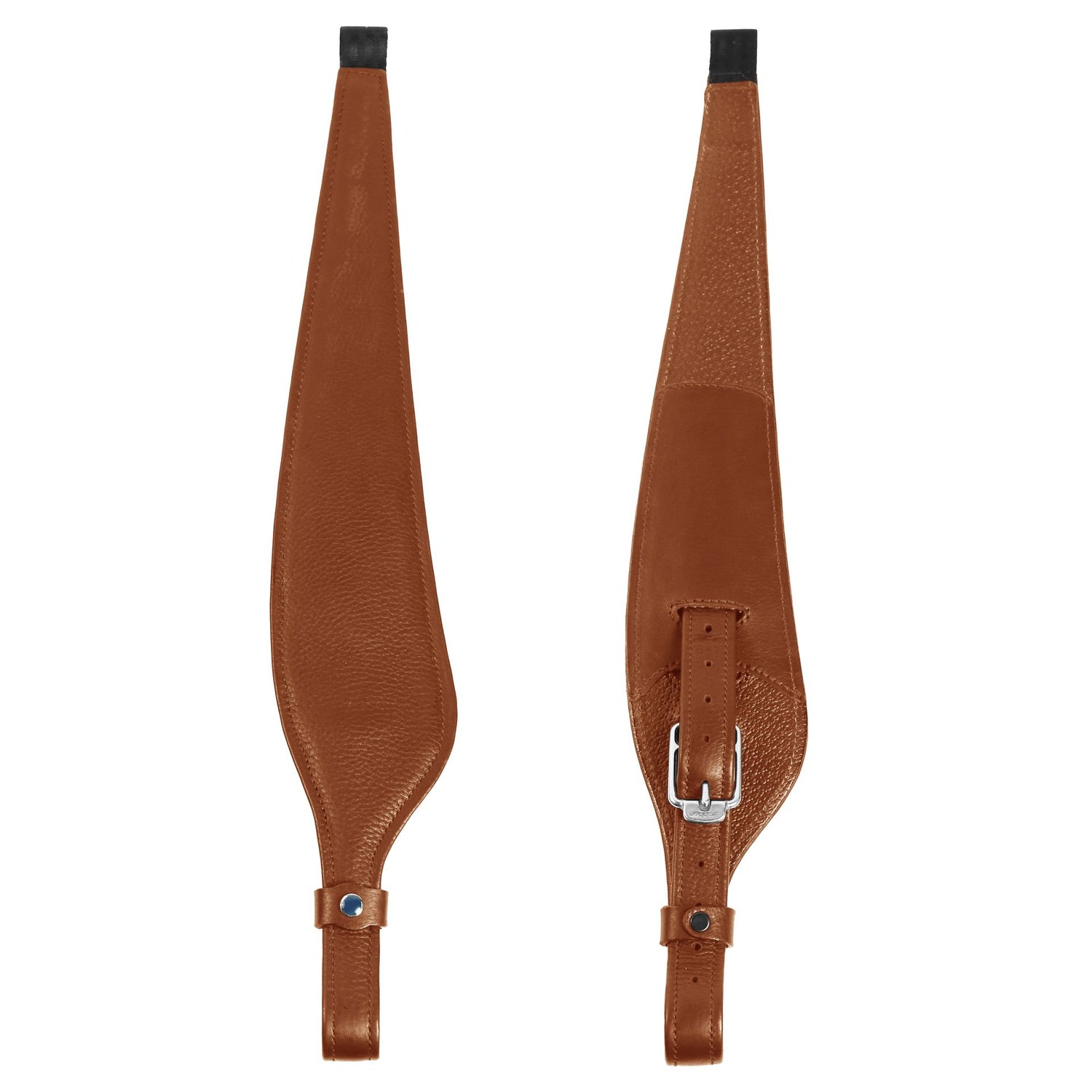 Wide stirrup leathers for jumping saddle