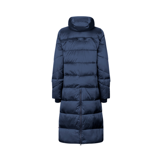 Women’s long waterproof equestrian coat navy
