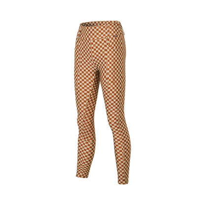 Checkered riding breeches in orange