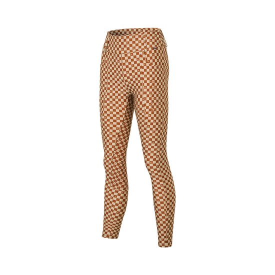 Checkered riding breeches in orange