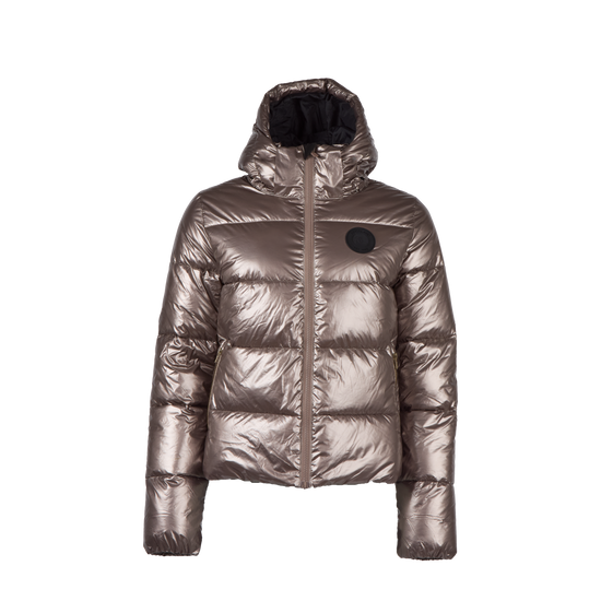 Women’s metallic waterproof riding jacket