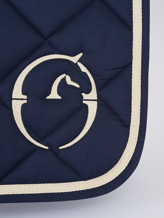 Vestrum navy beige saddle blanket jumping