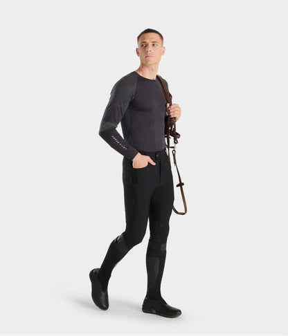 Men’s equestrian breeches with phone pocket black
