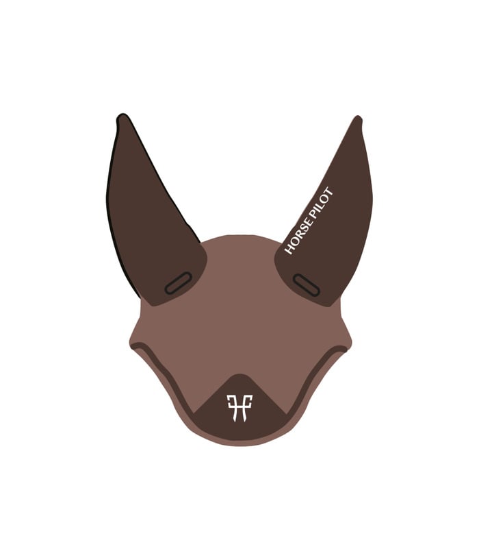 Comfortable knitted ear bonnet for equestrian use brown