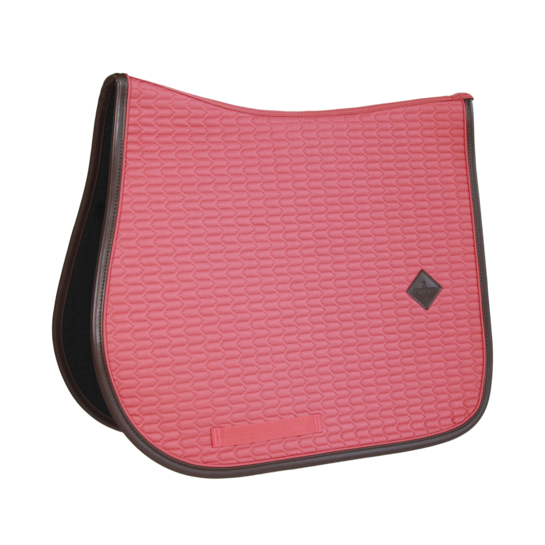 coral pink saddle pad jumping