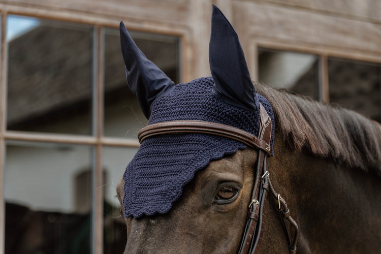Kentucky Horsewear Navy Ear Bonnet