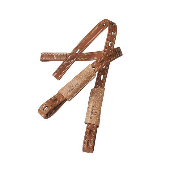 Stirrup leathers for mono flap dressage saddle