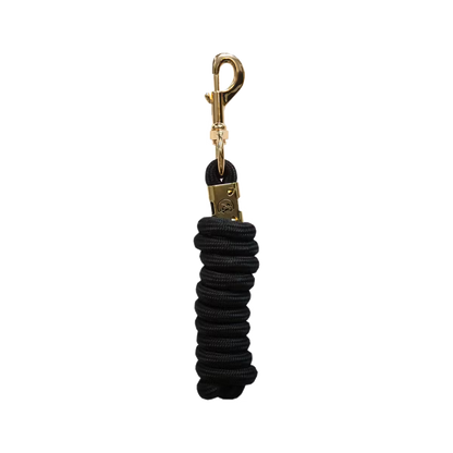 Round black nylon lead rope for tying and leading horses
