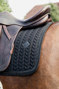 Quilted saddle blanket in black with glitter edging