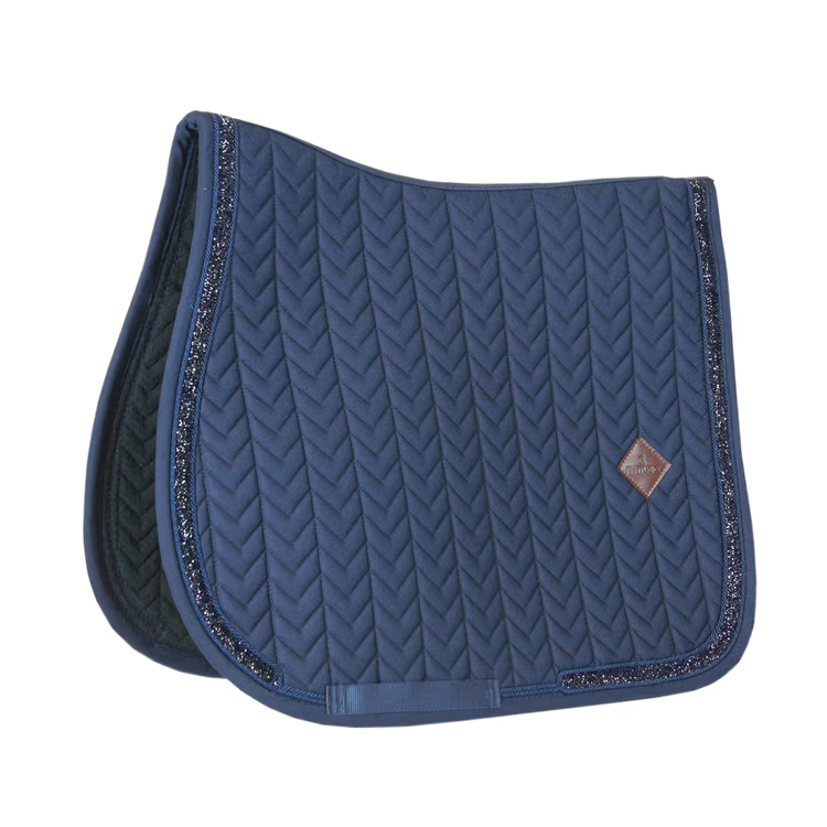 Navy jumping saddle blanket with glitter edging