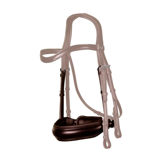 Brown double bridle noseband wide 