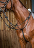 Black leather running martingale for show jumping 