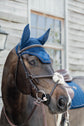 premium hand-knitted fly veil for stylish equestrian performance navy
