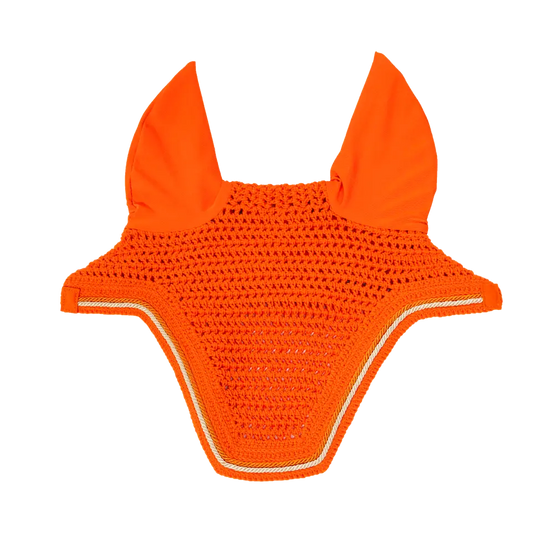 Orange Fly bonnet for horses