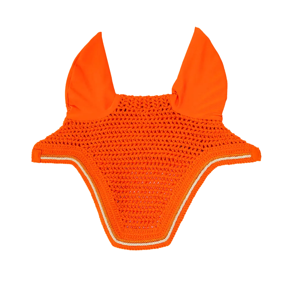 Orange Fly bonnet for horses 