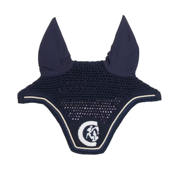 Hand knitted fly veil for riding and competition