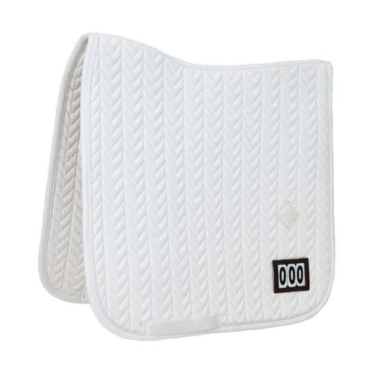 Kentucky Horsewear White Competition Saddle Pad with removable number patch