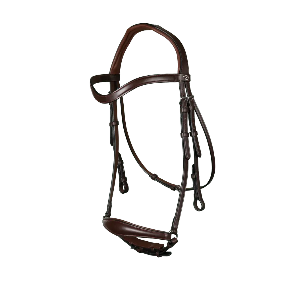 Brown dressage drop noseband bridle