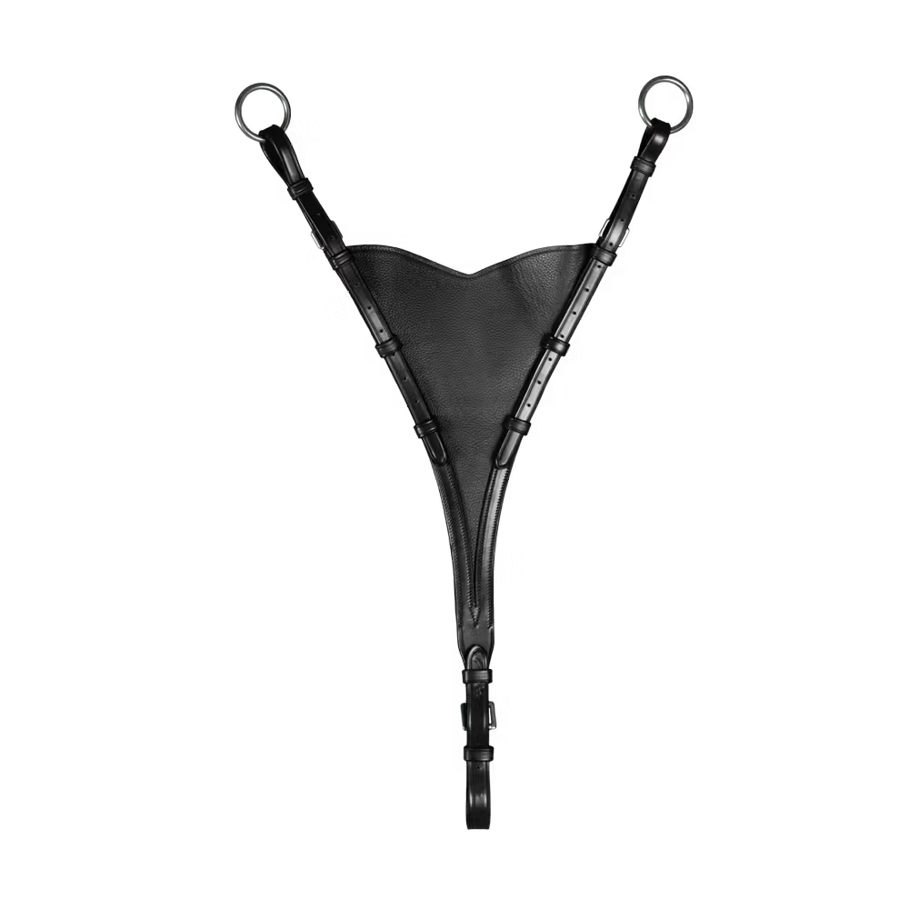 Black leather bib attachment for martingale 