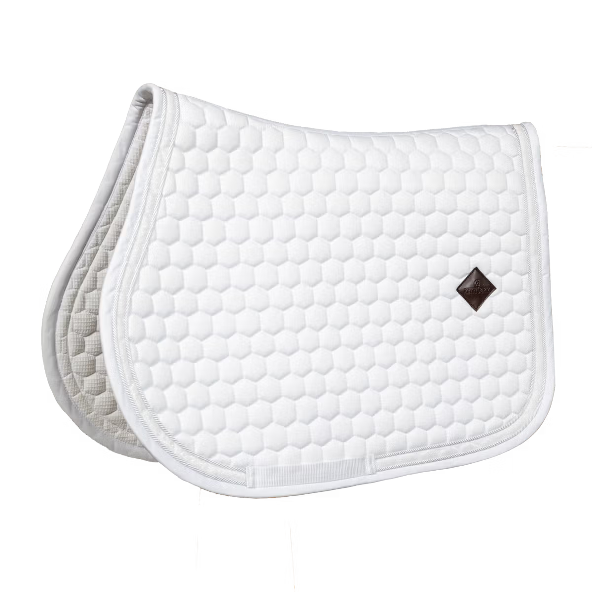 vegan leather logo saddle pad