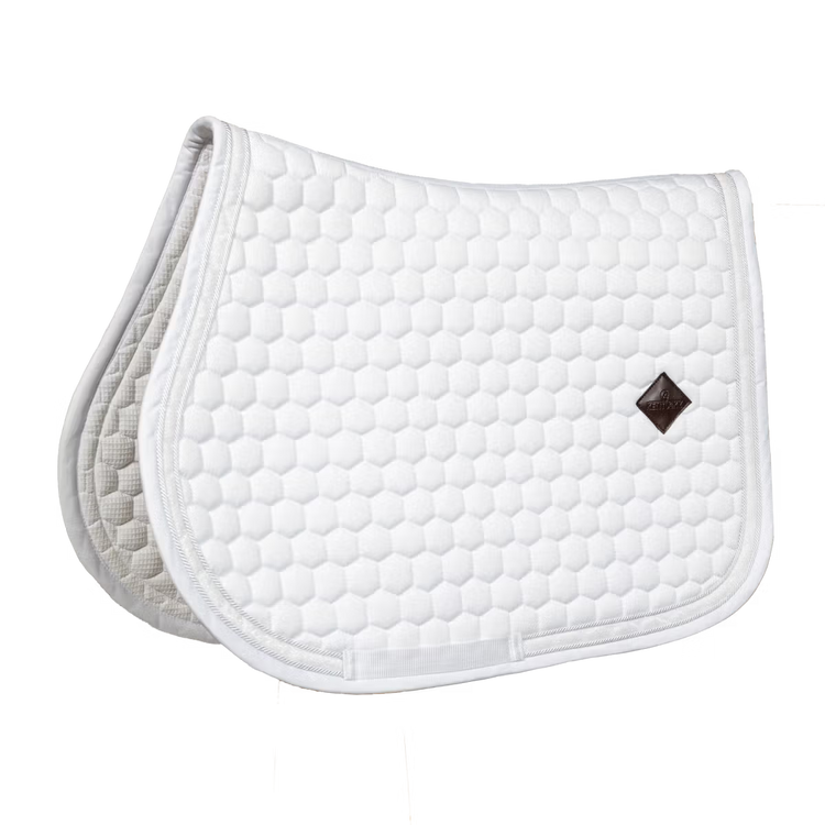 vegan leather logo saddle pad