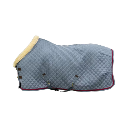 elegant braided show rug for transport, stabling, and show preparation denim