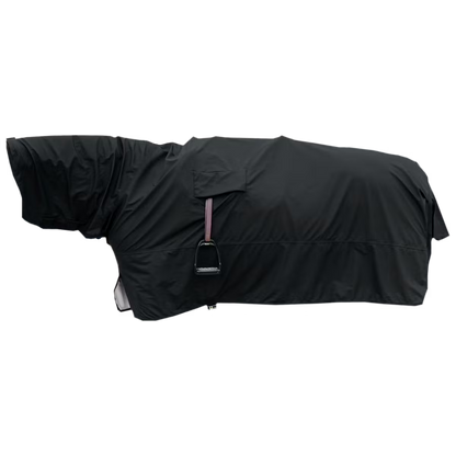horse raincoat black
