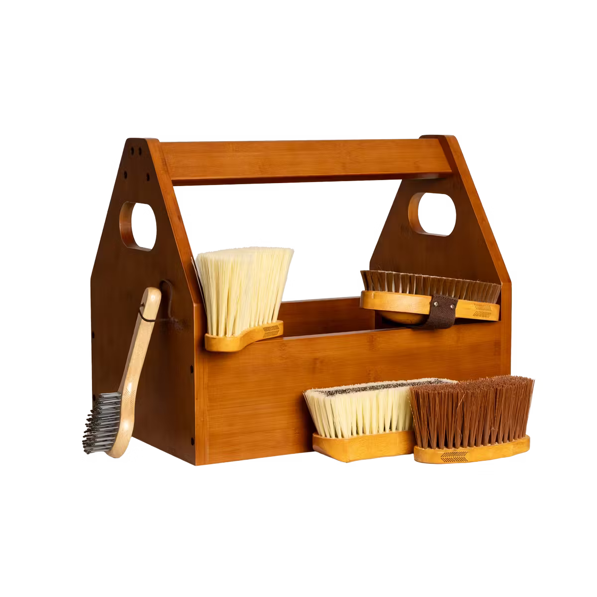 Bamboo saddle and grooming storage box