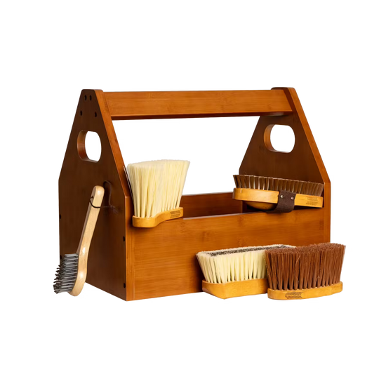 Bamboo saddle and grooming storage box