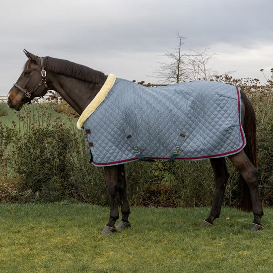 luxurious competition horse rug with soft lining and pressure-free collar blue