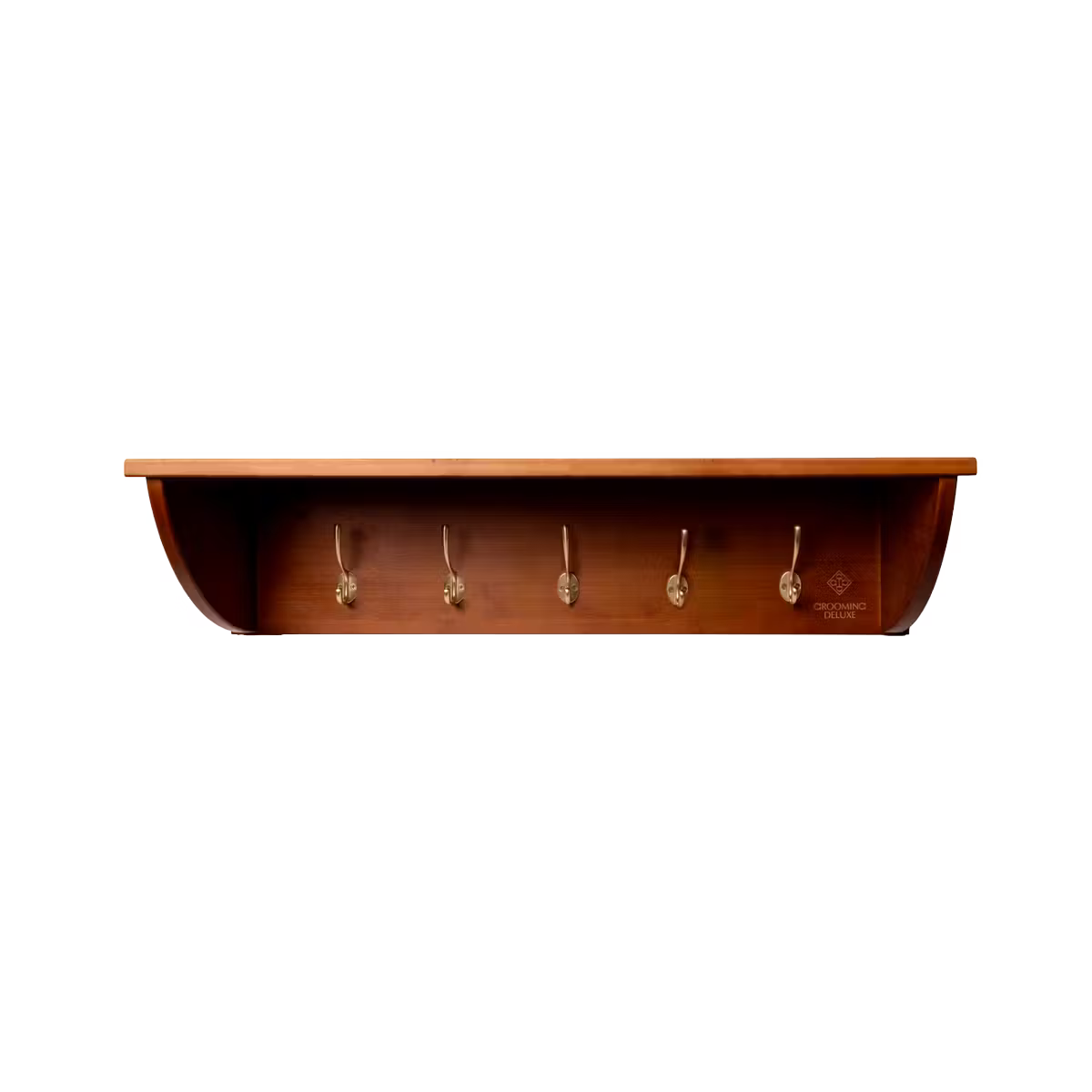 Bamboo rack with hooks for riding accessories