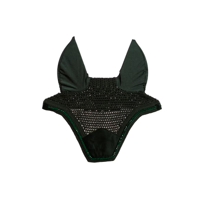 Kentucky Ear Bonnet Wellington Velvet Pearls with elegant velvet and pearl detailing green