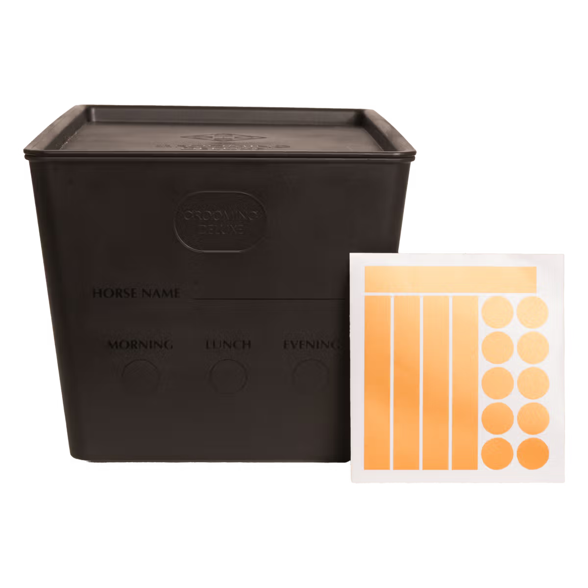 Horse feeding box with snap lid