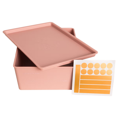 Horse feed box used in stable environment