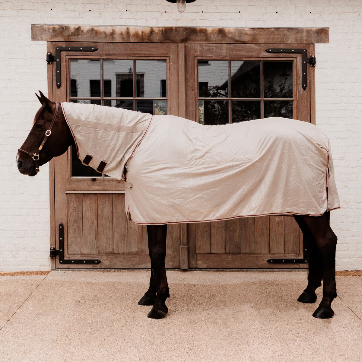 Kentucky mesh fly rug comfort classic with neck and belly cover beige 