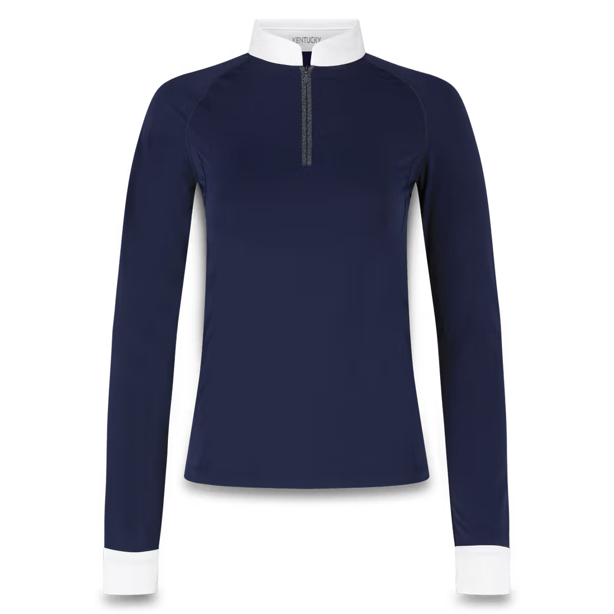 Kentucky long sleeve show shirt with glitter zipper navy