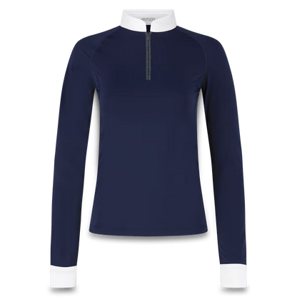 Kentucky long sleeve show shirt with glitter zipper navy