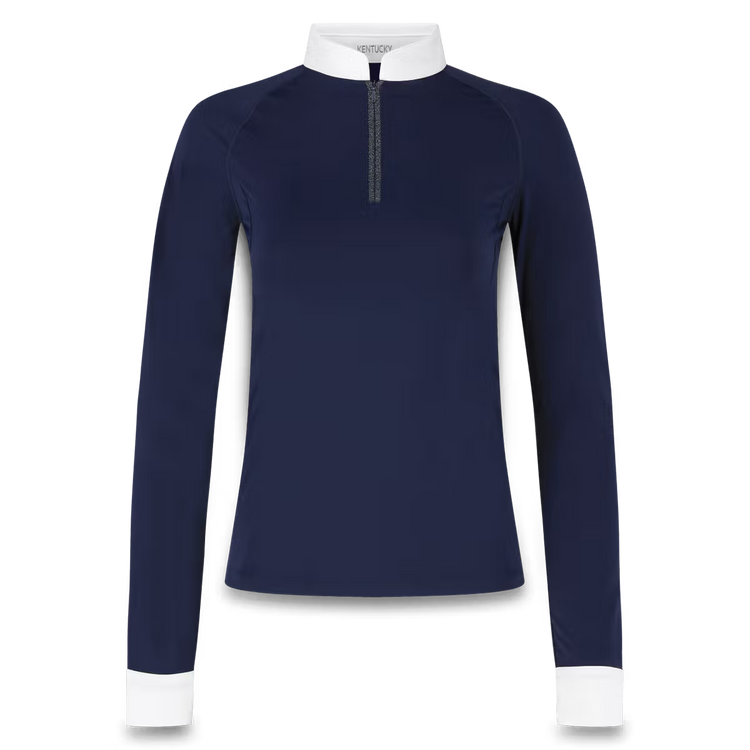 Kentucky long sleeve show shirt with glitter zipper navy
