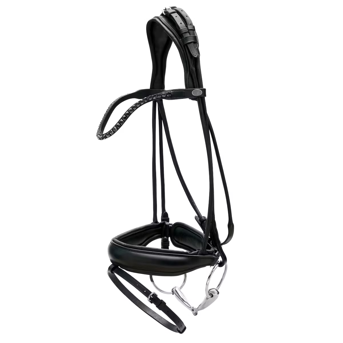 Comfortable horse bridle with poll relief design