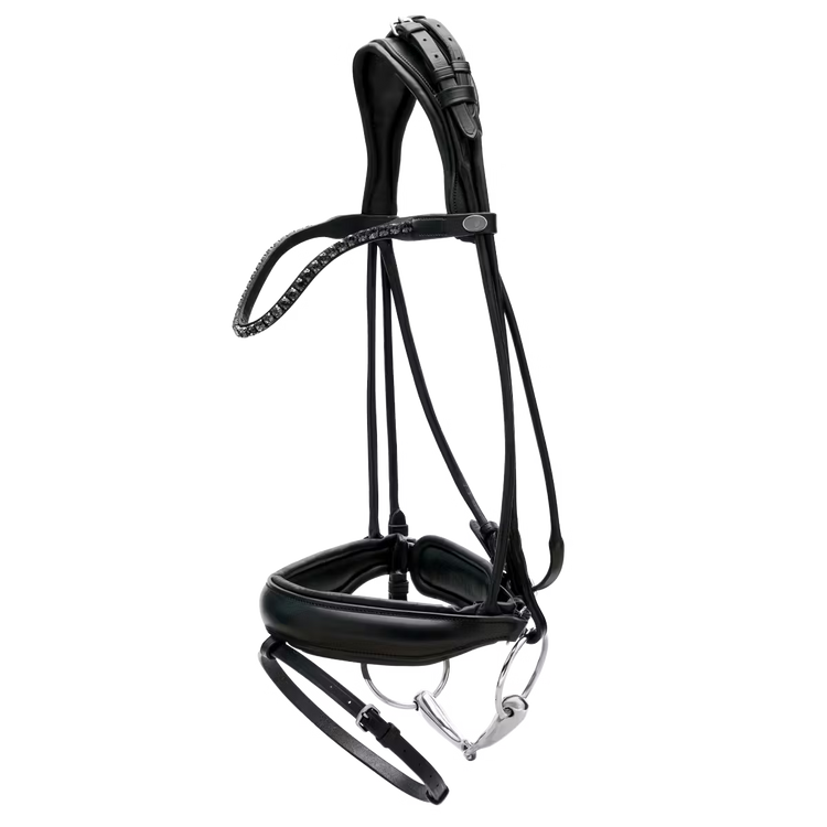 Comfortable horse bridle with poll relief design