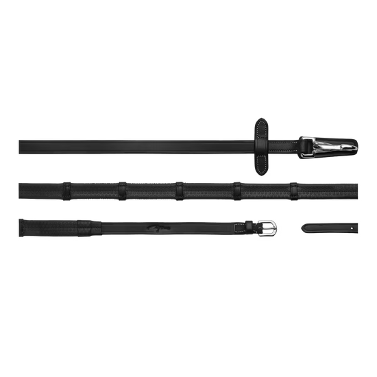 5/8 Rubber Reins with Leather Loops and Snap