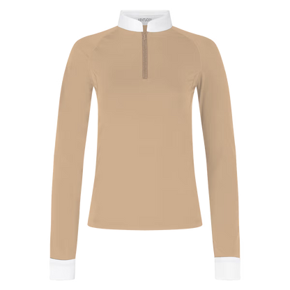 Beige ladies Long sleeve show jumping competition shirt 