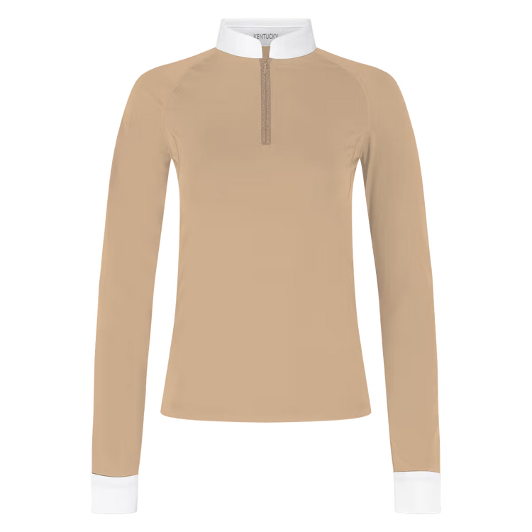 Beige ladies Long sleeve show jumping competition shirt 