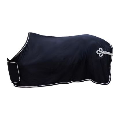 Fleece cooler rug with embroidery patch