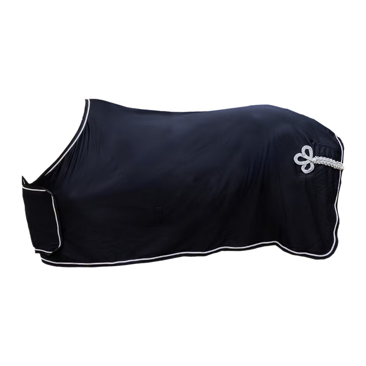 Fleece cooler rug with embroidery patch