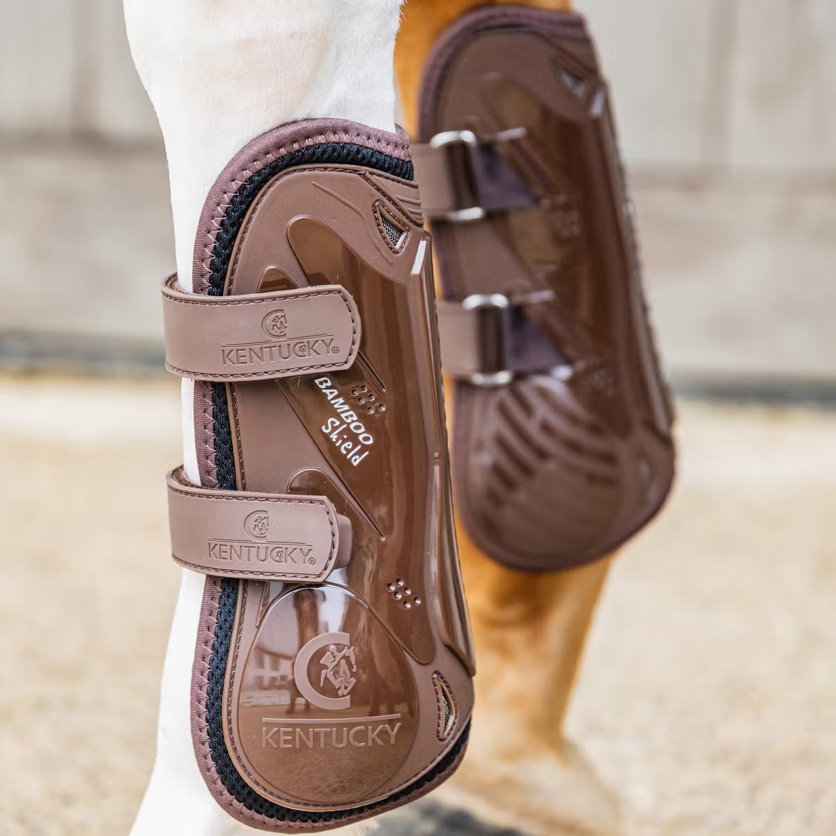 Tendon boots with bamboo shield protection for horses