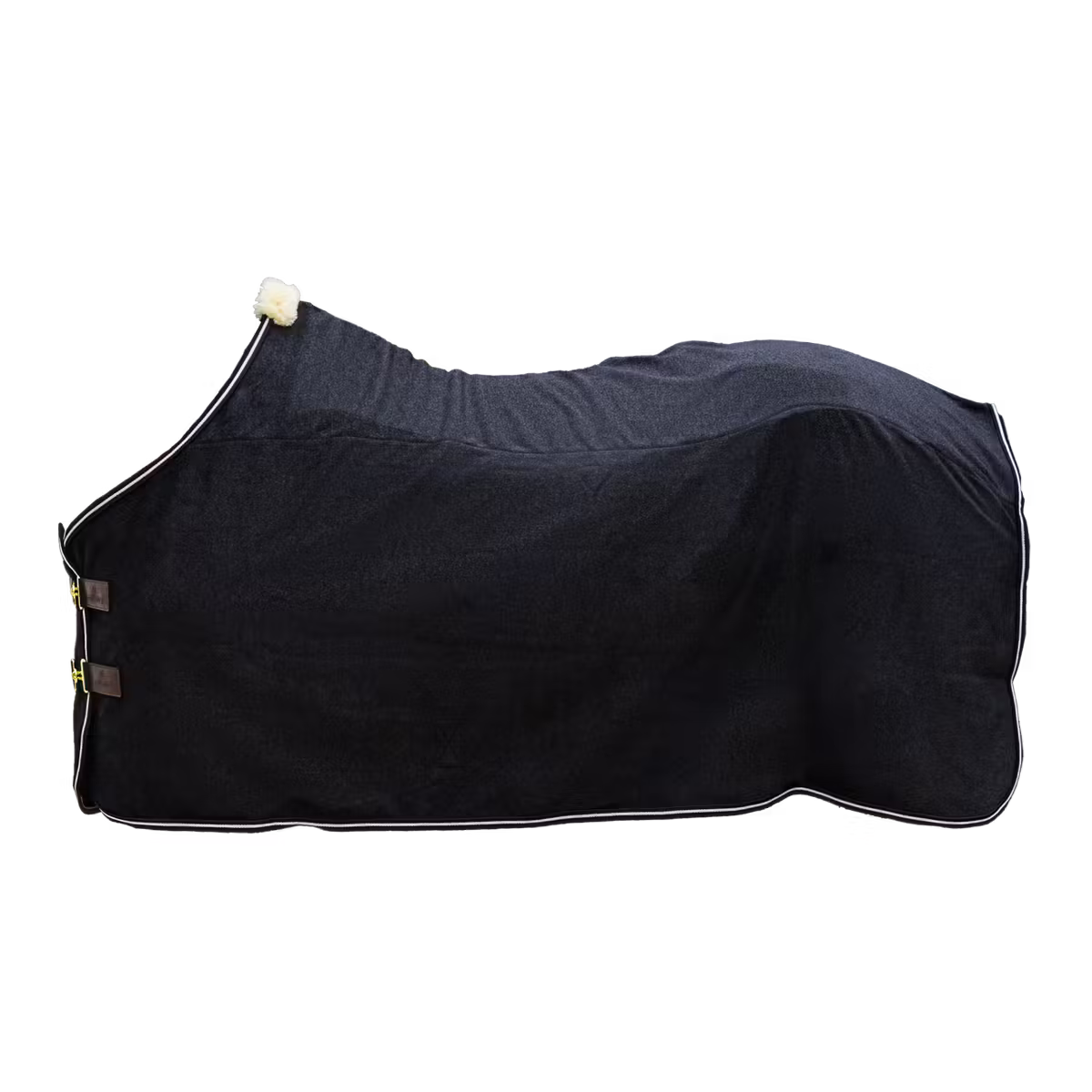 Warm fleece rug for horses after training black