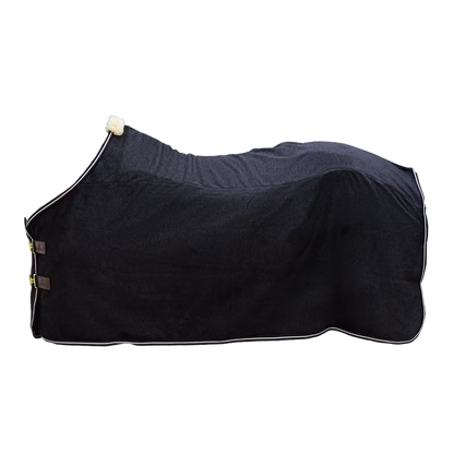 Warm fleece rug for horses after training black